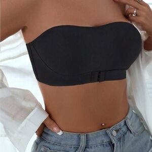 Black Strapless Bandeau Top